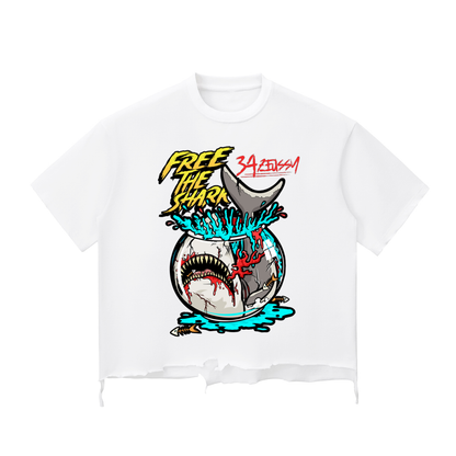 Snow Wash Raw-Hem Boxy T-shirt