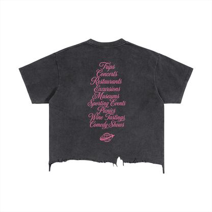 Vintage Wash Boxy Distressed Hem T-Shirt