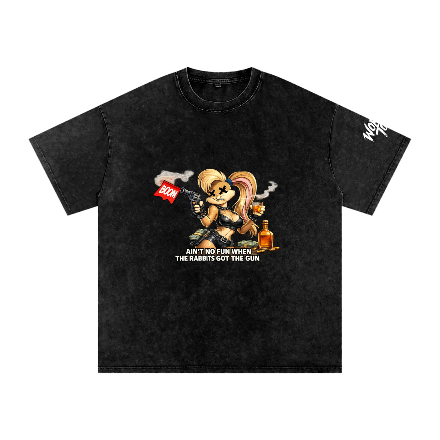 Ladies Rabbit w/ the Gun Cotton T-Shirt