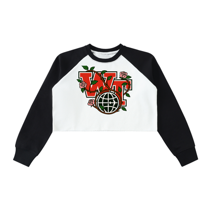 Roses Raglan Crop Sweatshirt