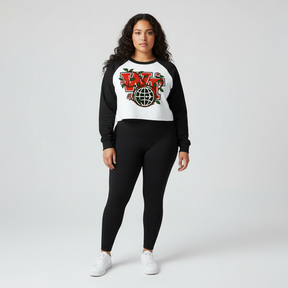 Roses Raglan Crop Sweatshirt