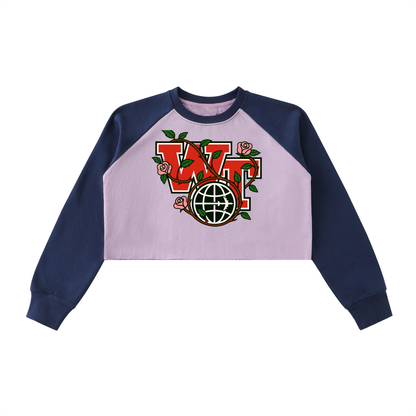 Roses Raglan Crop Sweatshirt