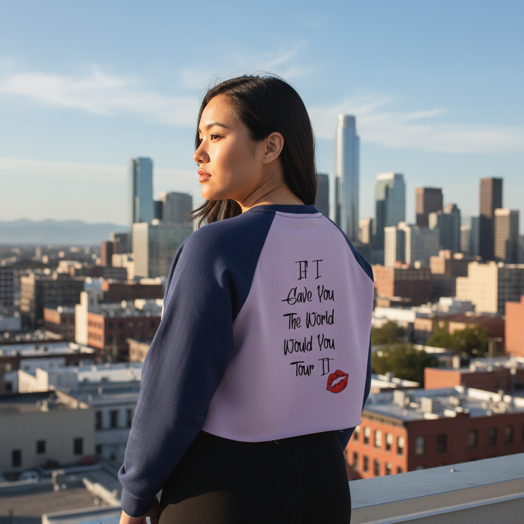 Roses Raglan Crop Sweatshirt