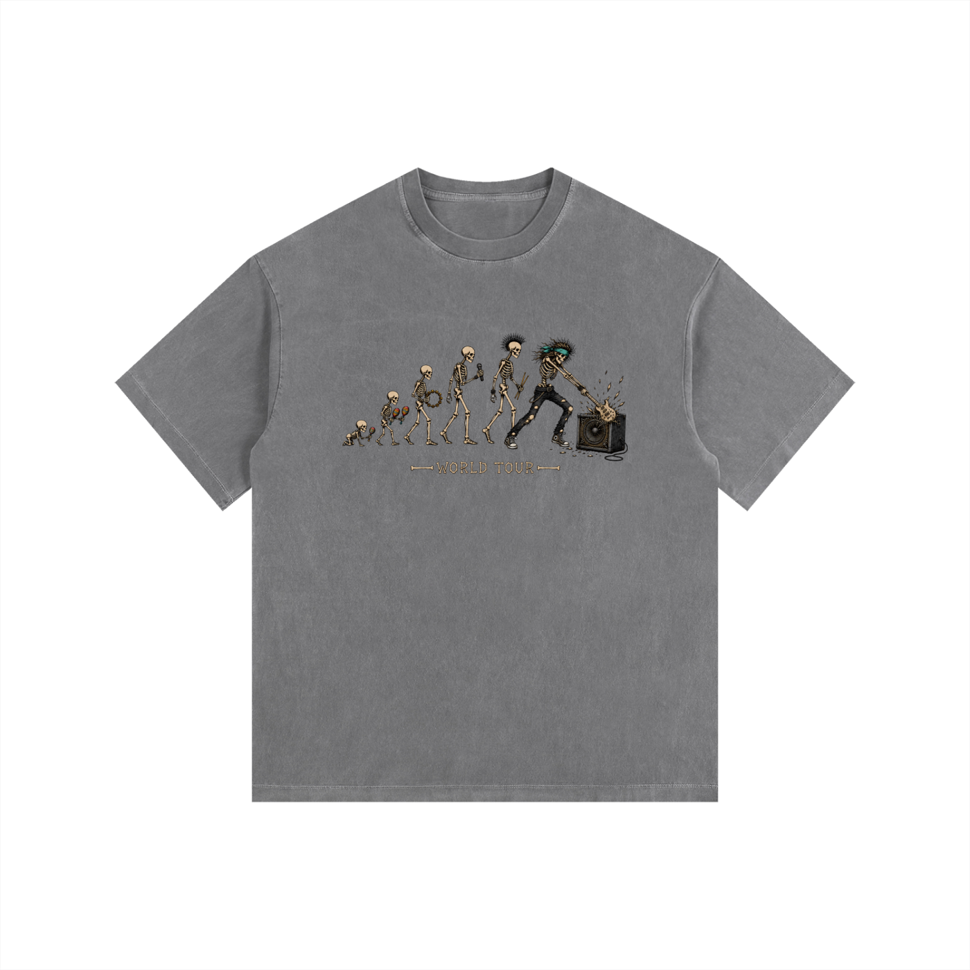 Guitar smash Vintage Washed Oversized Cotton T-Shirt