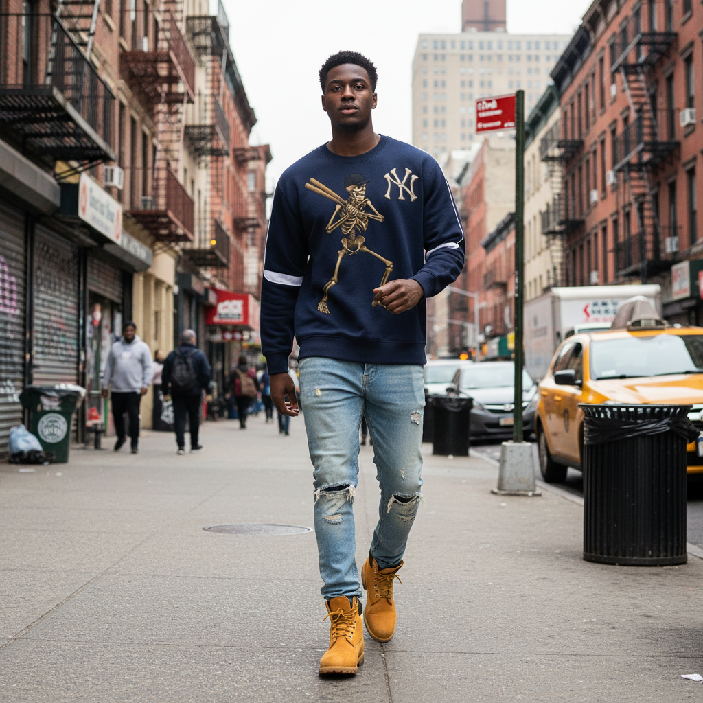 Bones NY Tour Oversized Crewneck Sweatshirt