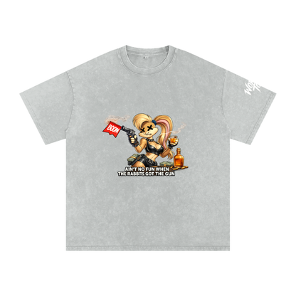 Ladies Rabbit w/ the Gun Cotton T-Shirt