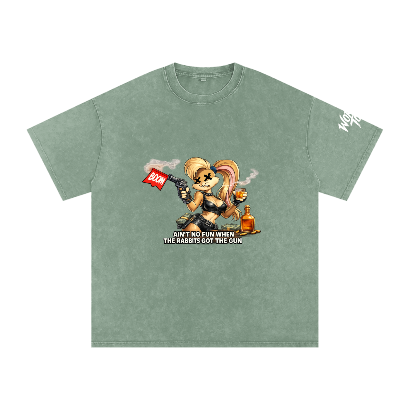 Ladies Rabbit w/ the Gun Cotton T-Shirt