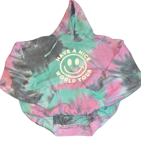 Mens Hooded Tie-dye Smiley